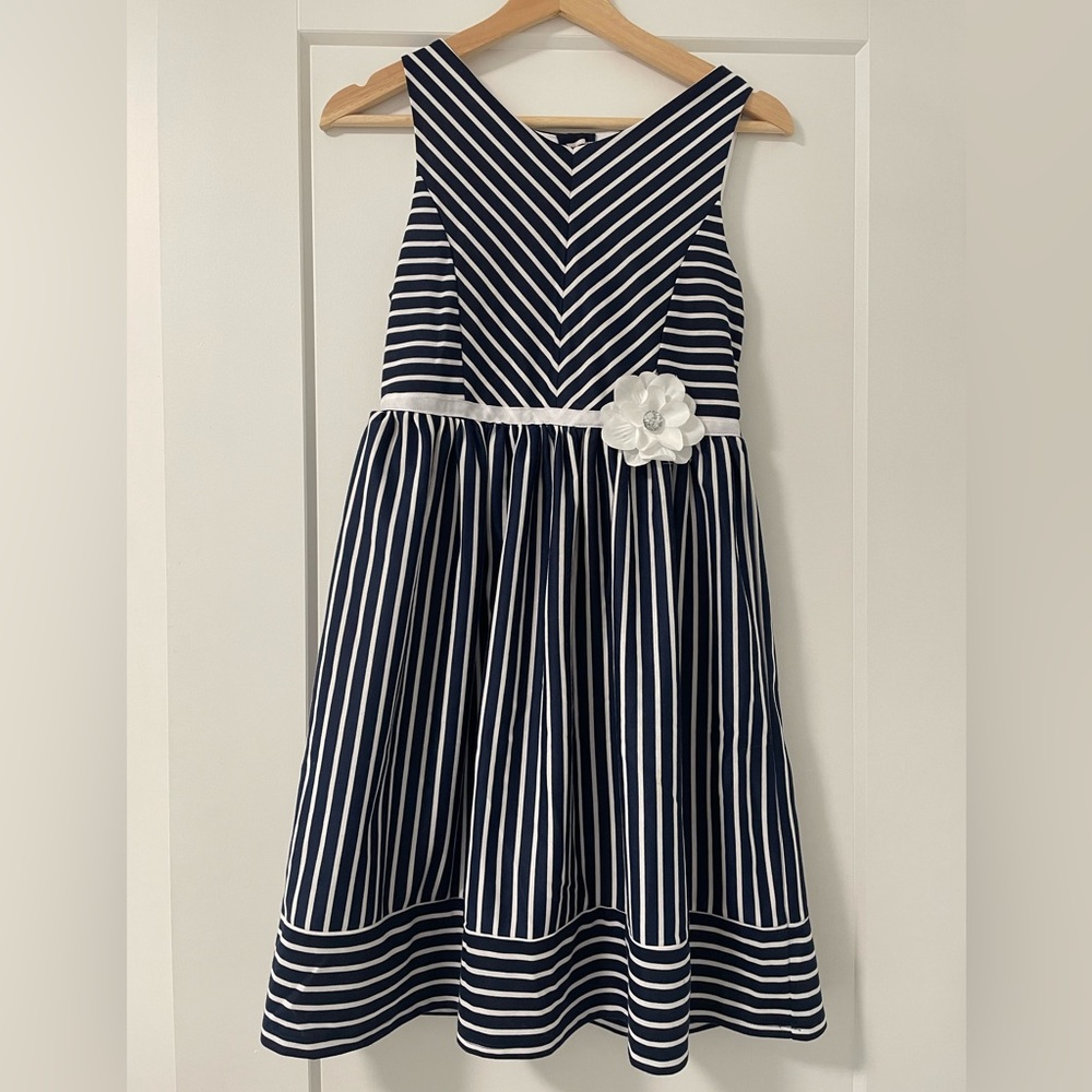Navy and White Dress